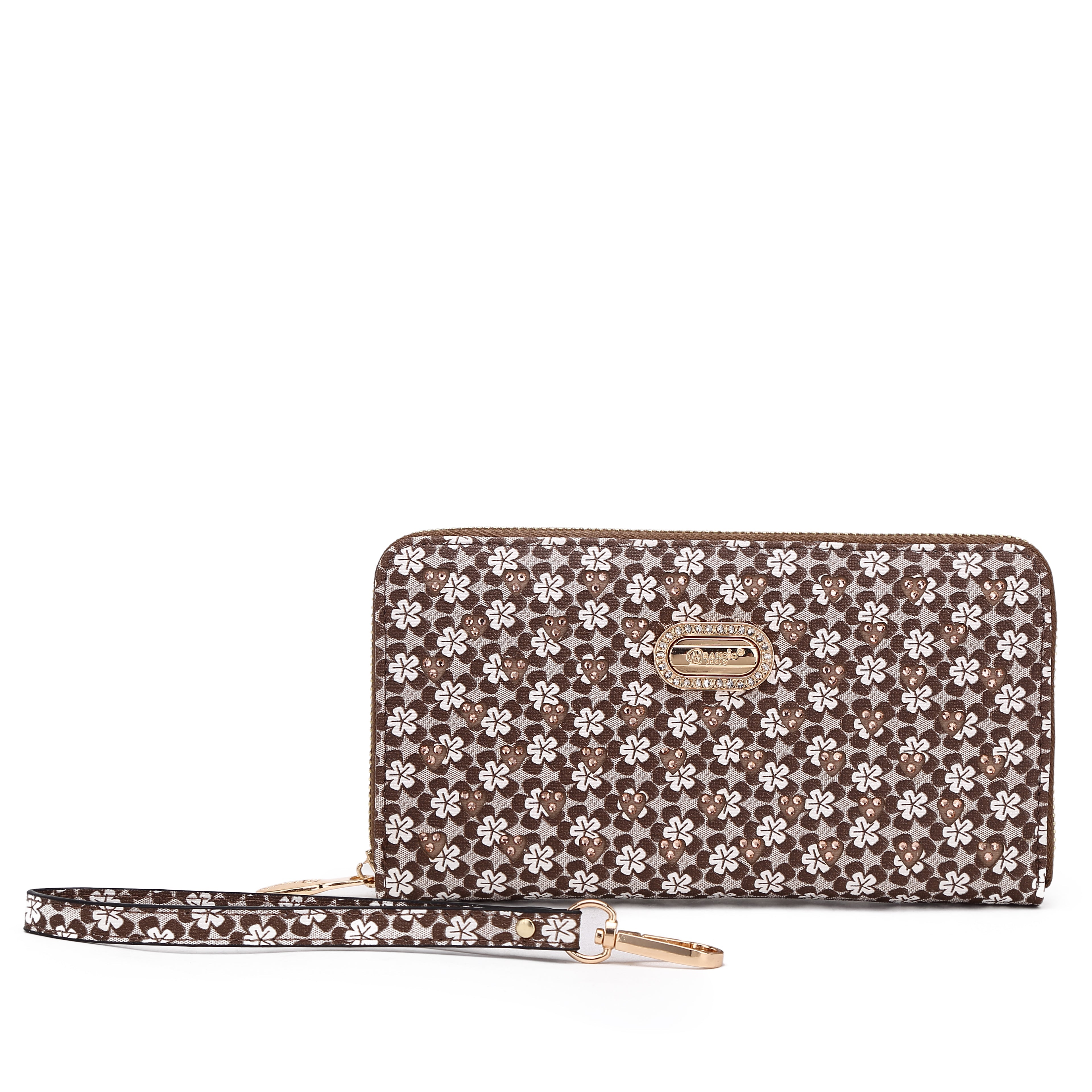 Diamond Bling Handmade Wristlet Wallet with Multiple Card Pockets - Brangio Italy Co.