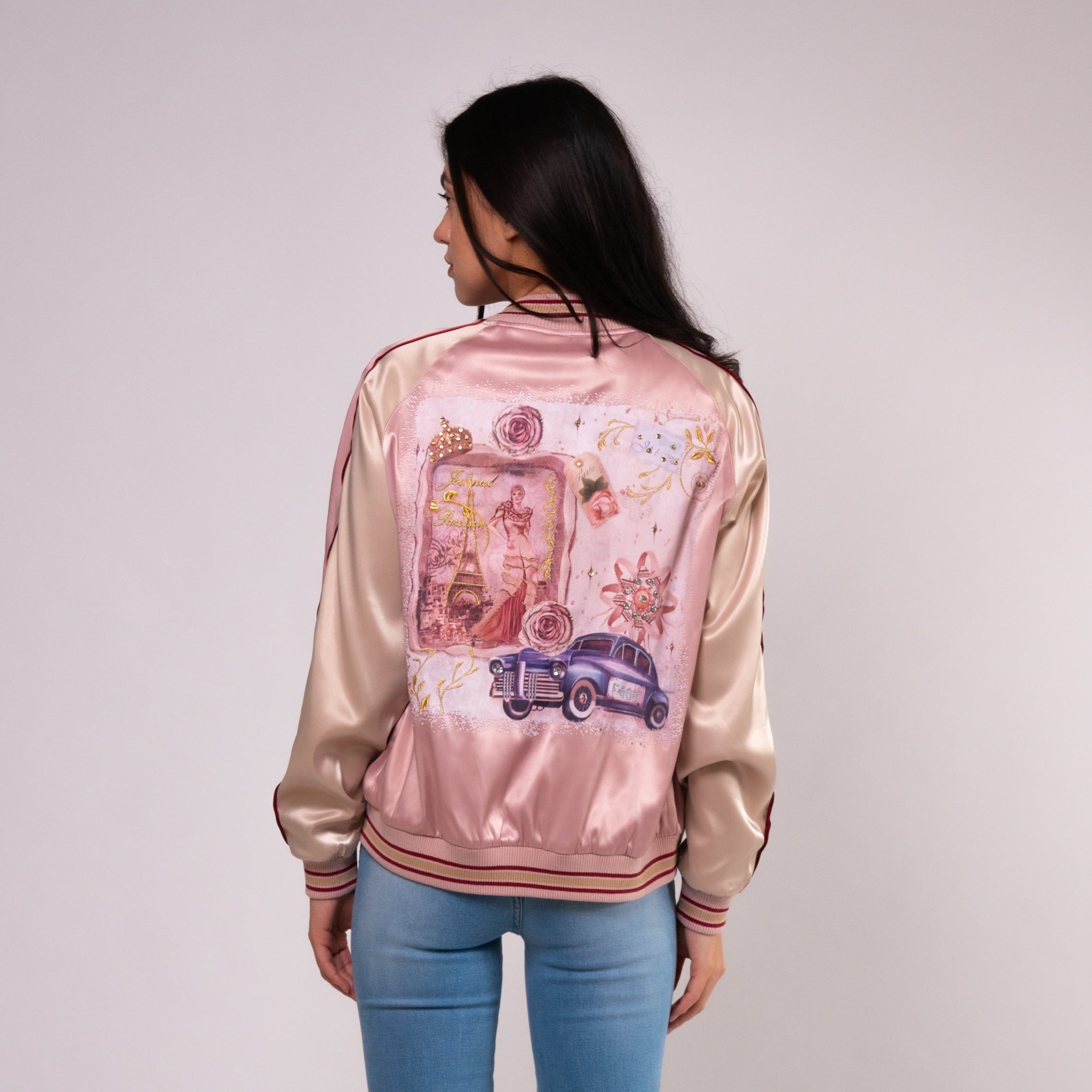 La Belle Époque Satin Bomber Jacket