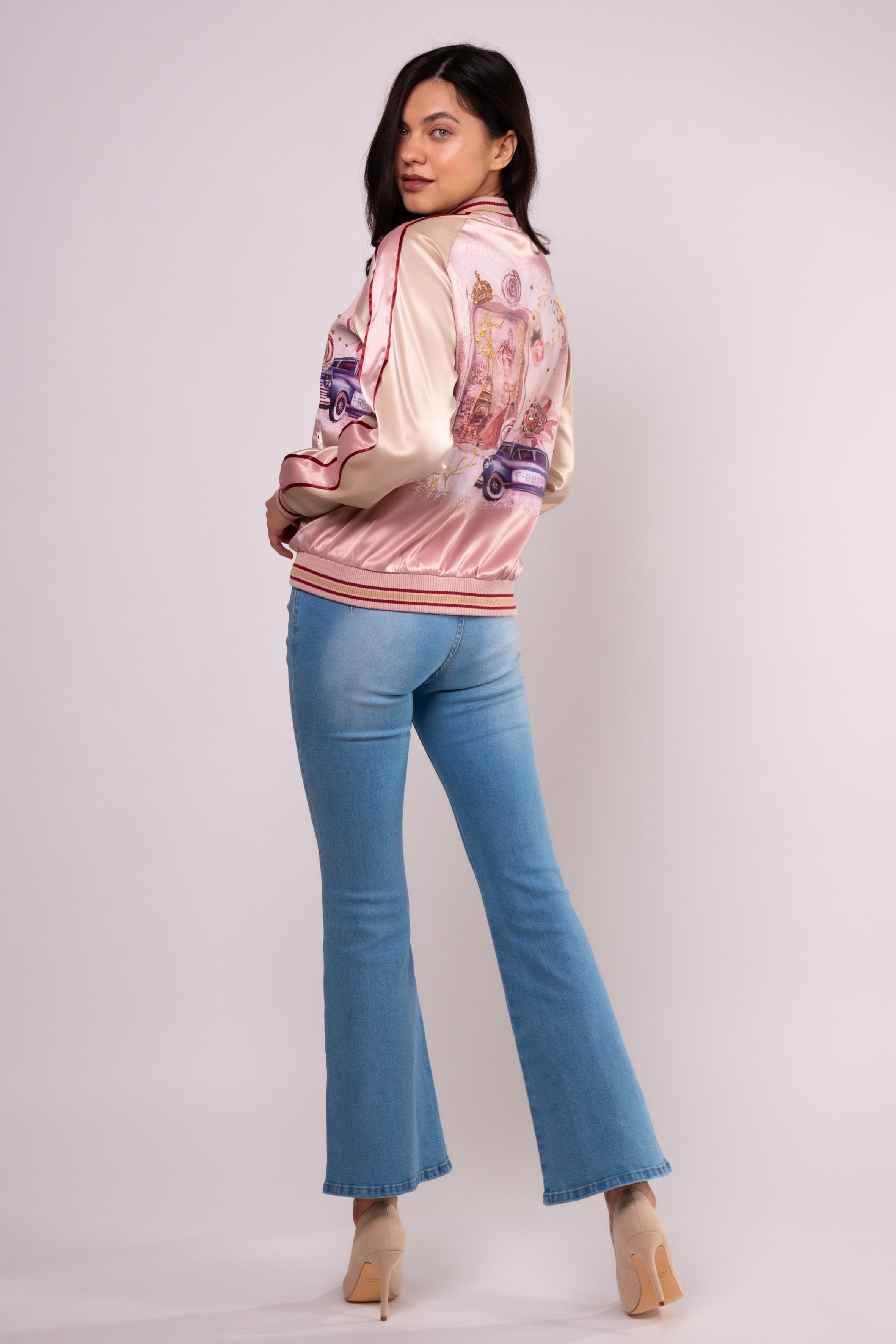 La Belle Époque Satin Bomber Jacket