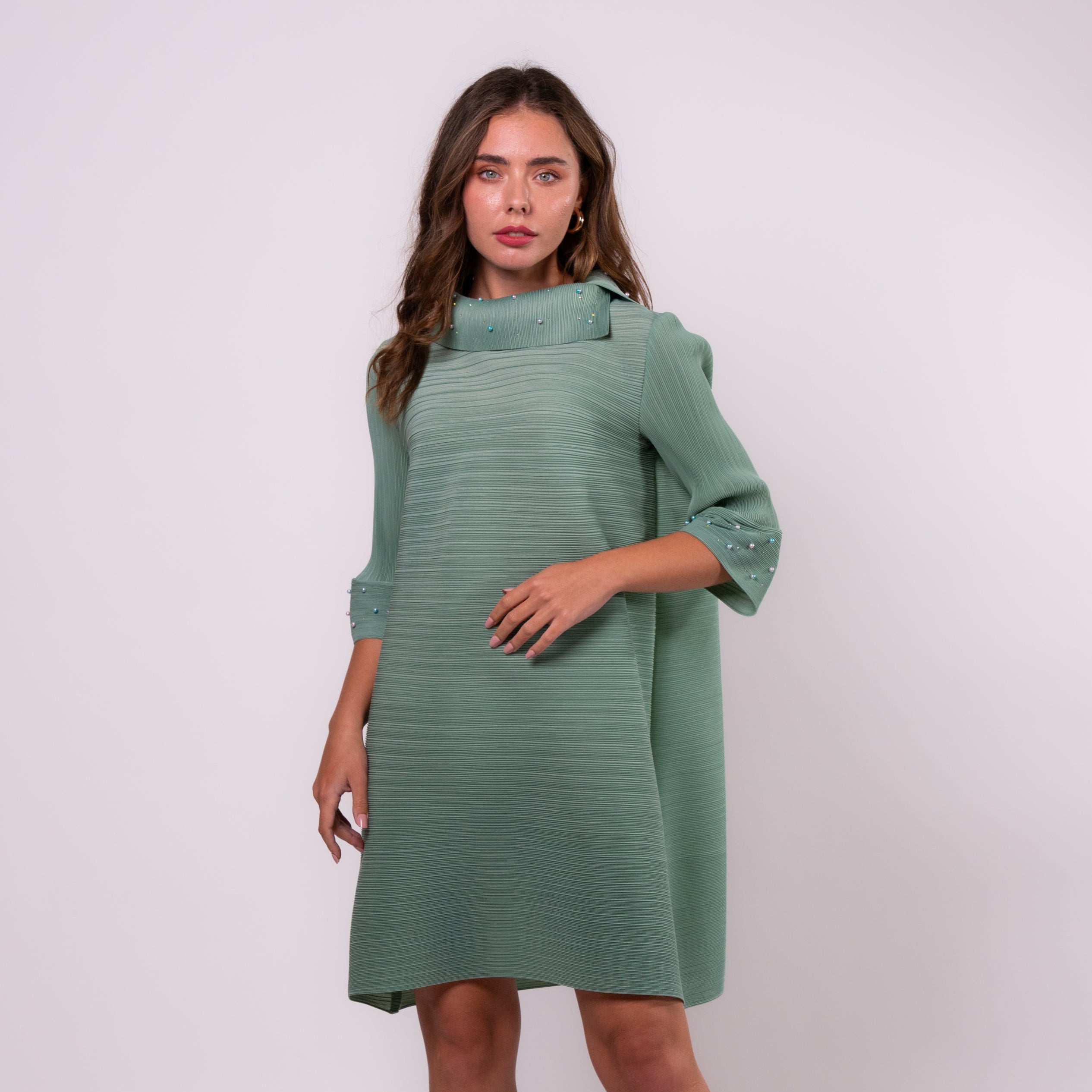 Moonpetal Mist Drape Dress