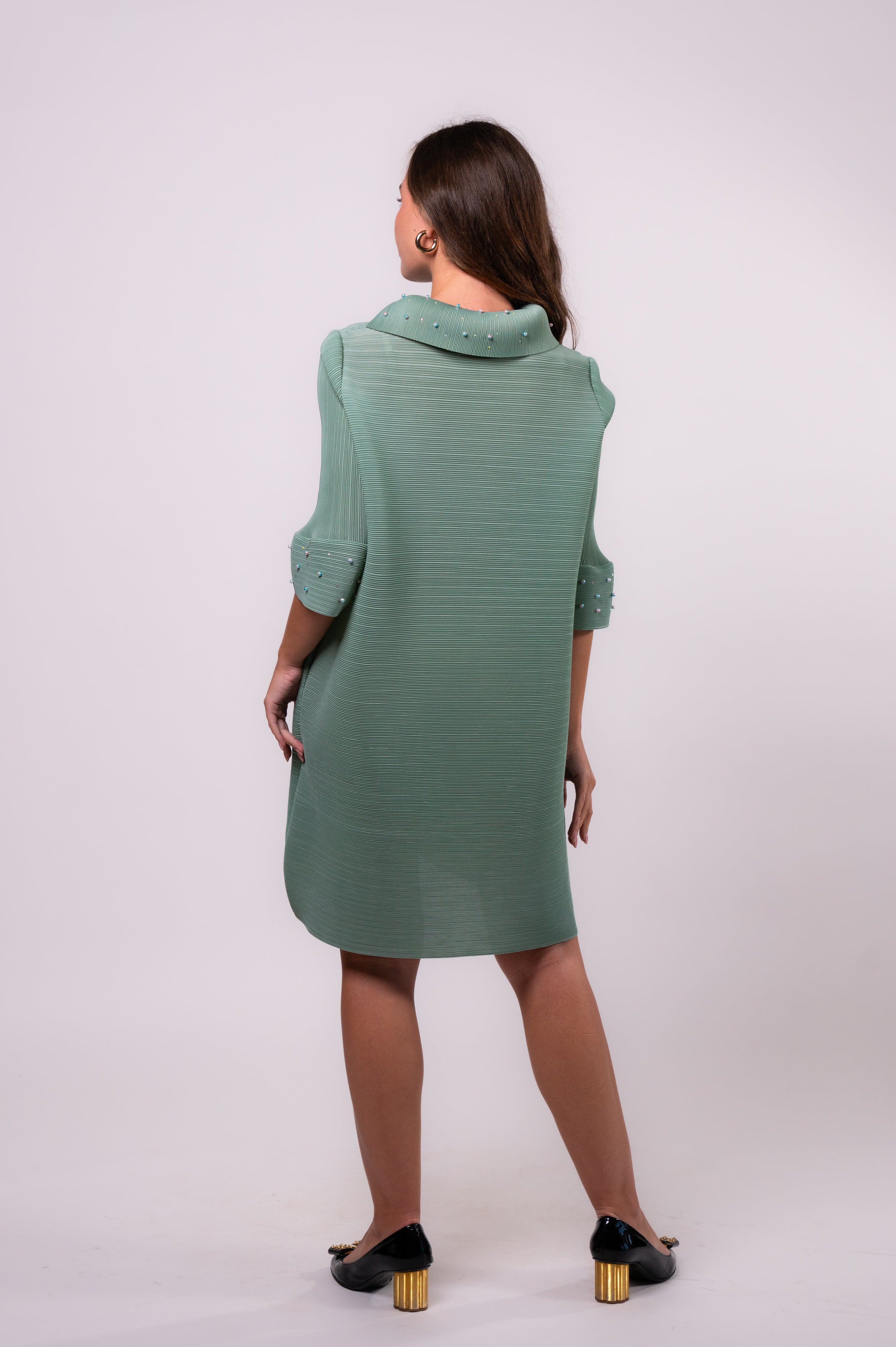 Moonpetal Mist Drape Dress