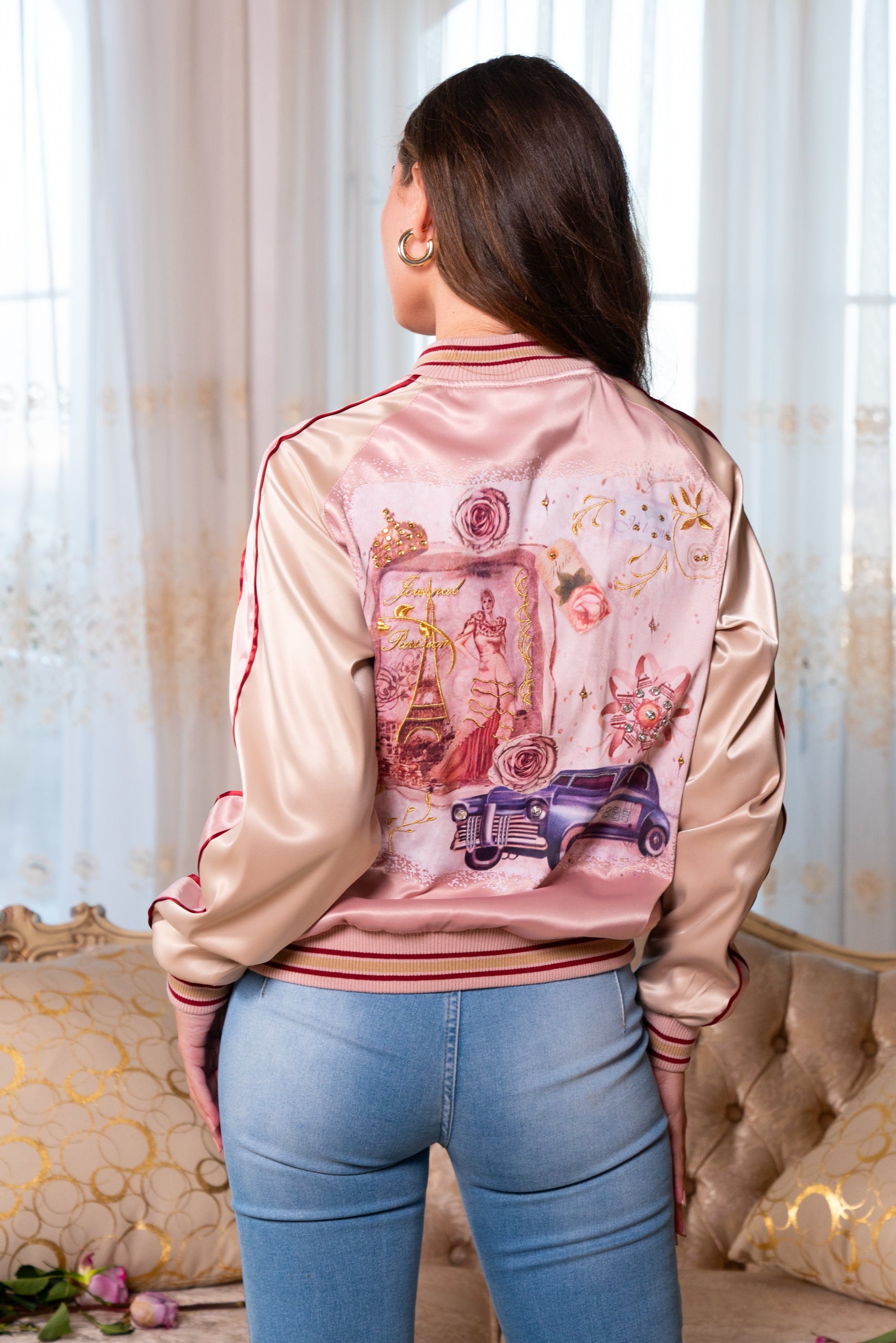La Belle Époque Satin Bomber Jacket