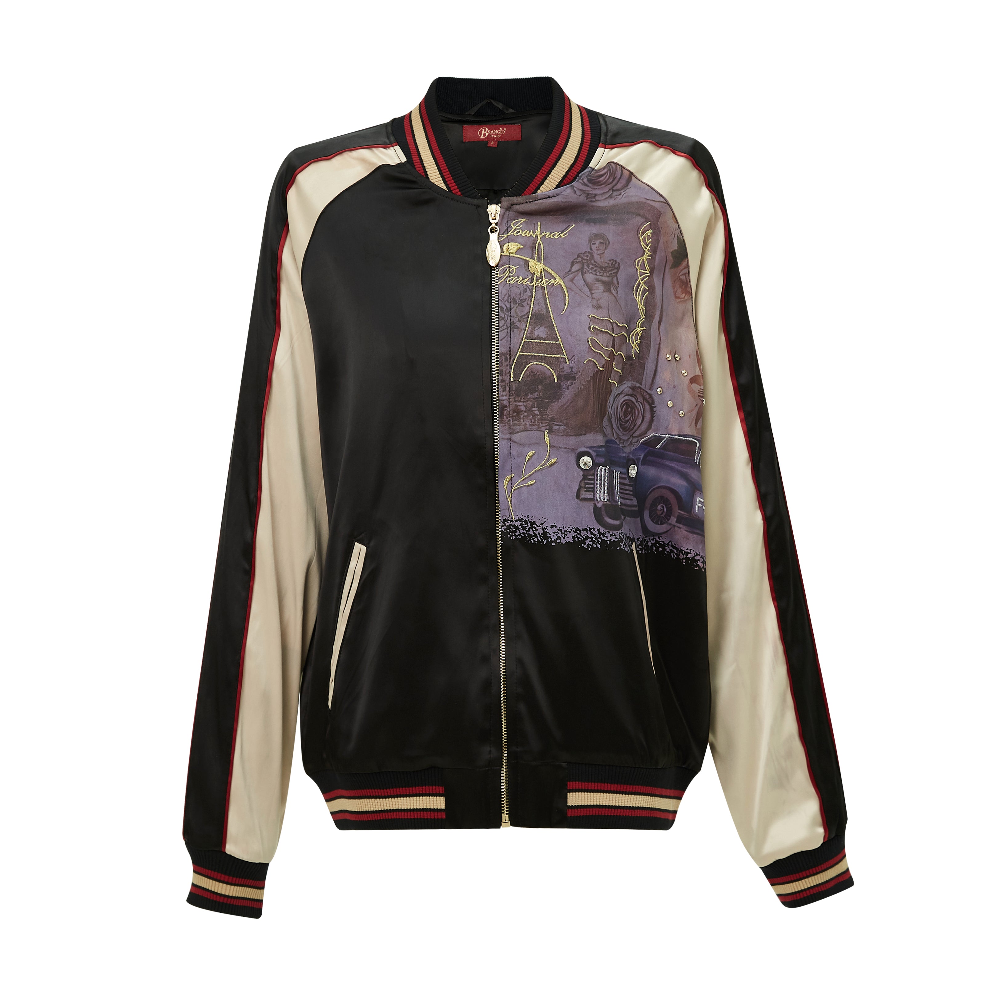 La Belle Époque Satin Bomber Jacket