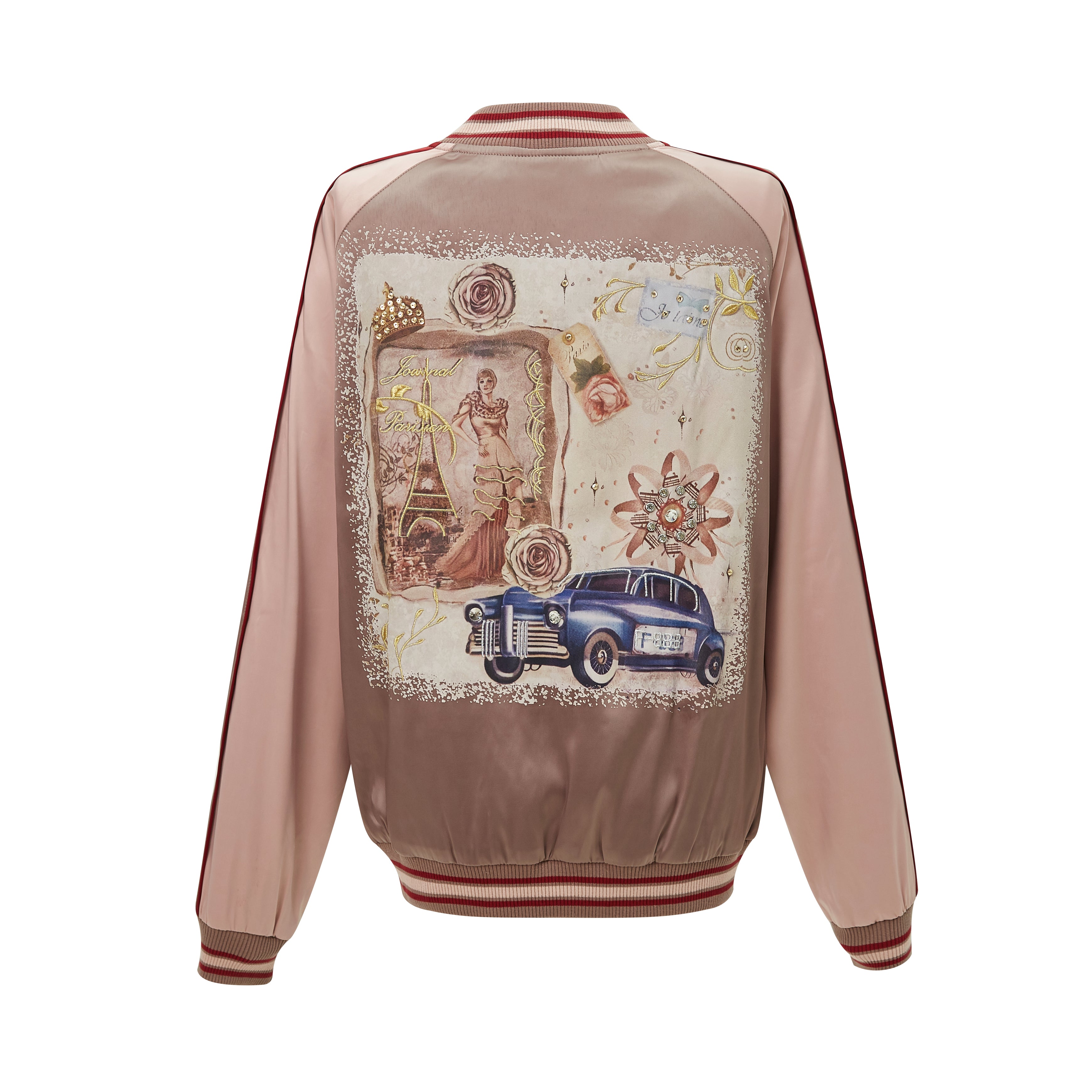 La Belle Époque Satin Bomber Jacket