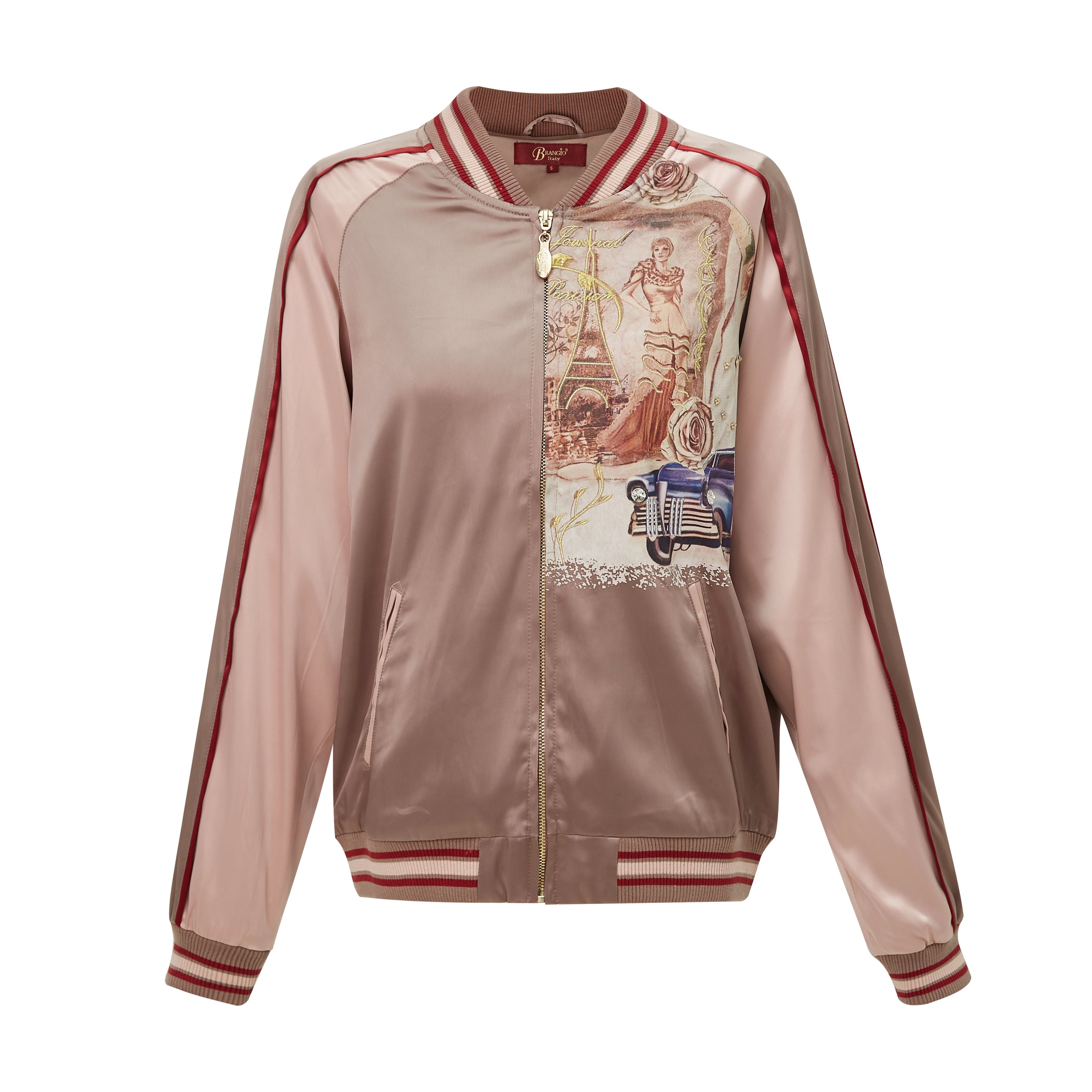 La Belle Époque Satin Bomber Jacket