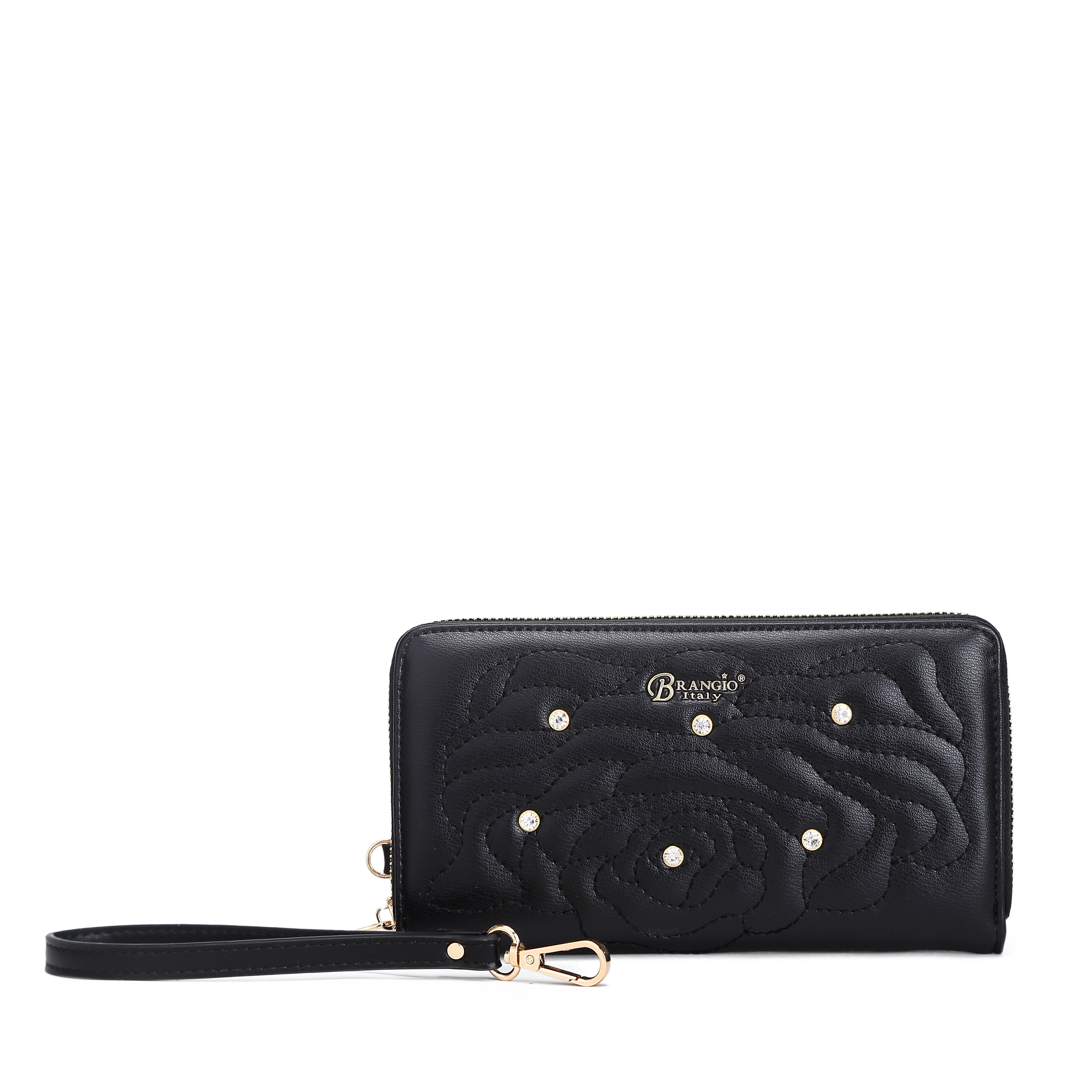 Rosette 3D Crystal Wristlet Wallet [ITEM#:RAW8568] - Brangio Italy Co.