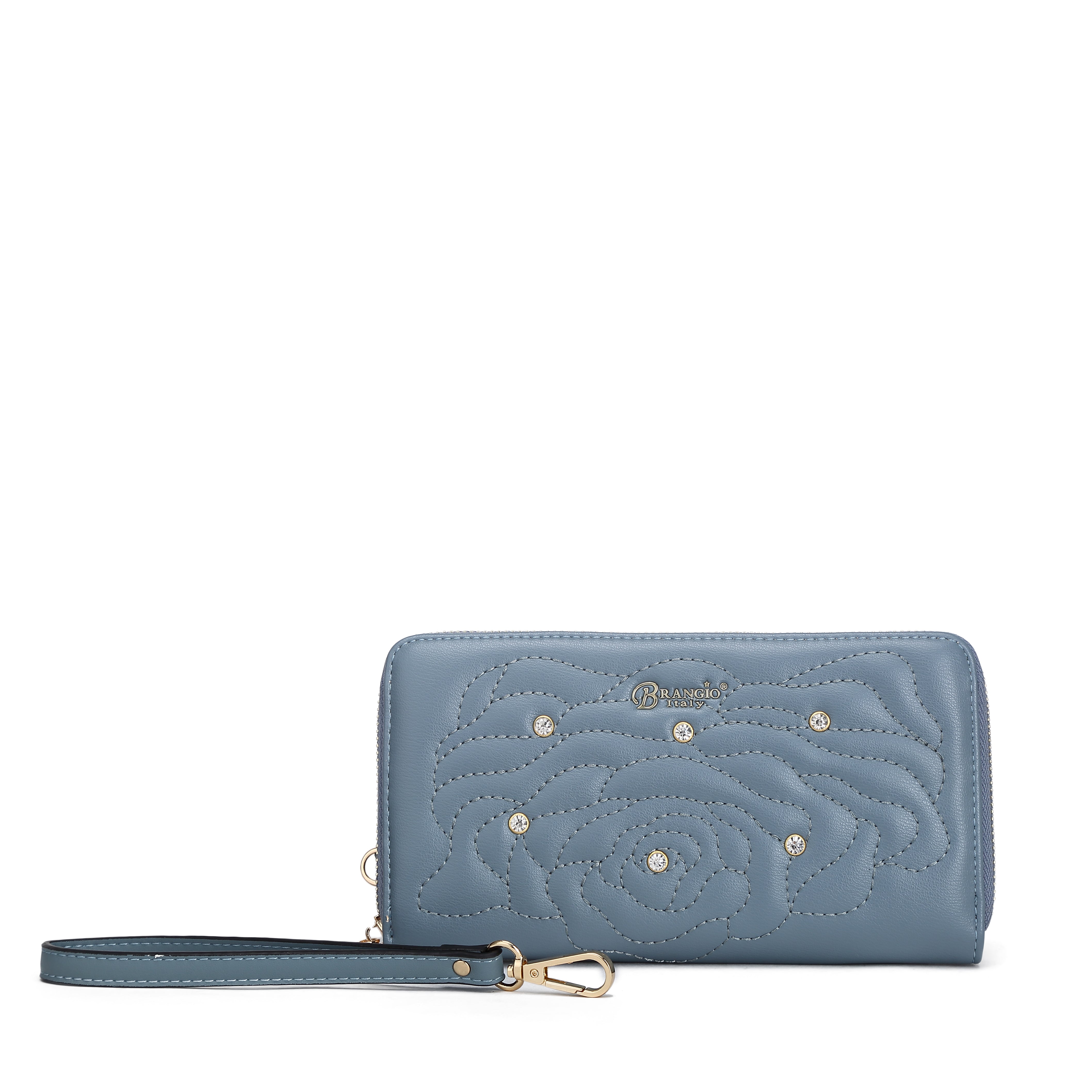 Rosette 3D Crystal Wristlet Wallet [ITEM#:RAW8568] - Brangio Italy Co.