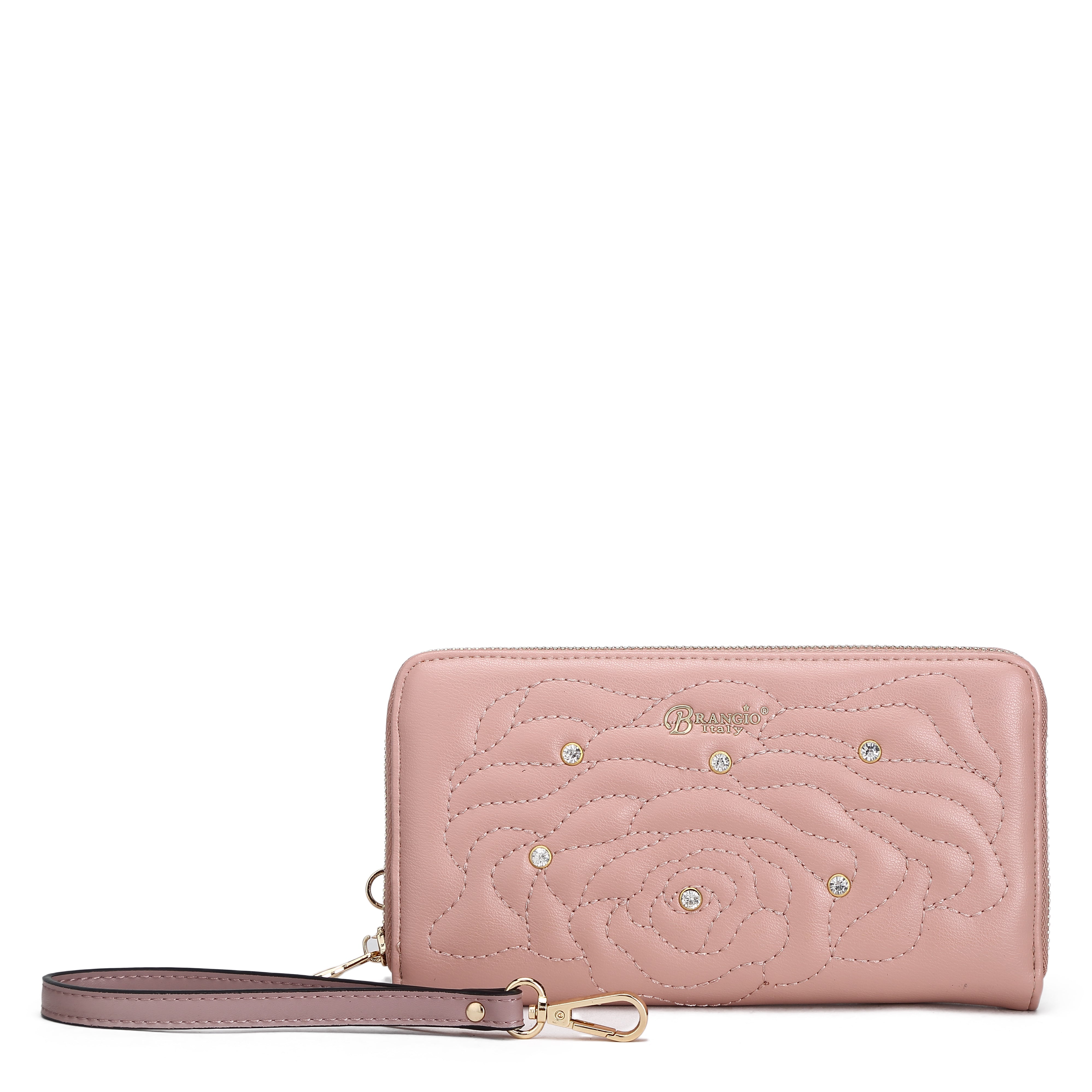 Rosette 3D Crystal Wristlet Wallet [ITEM#:RAW8568] - Brangio Italy Co.