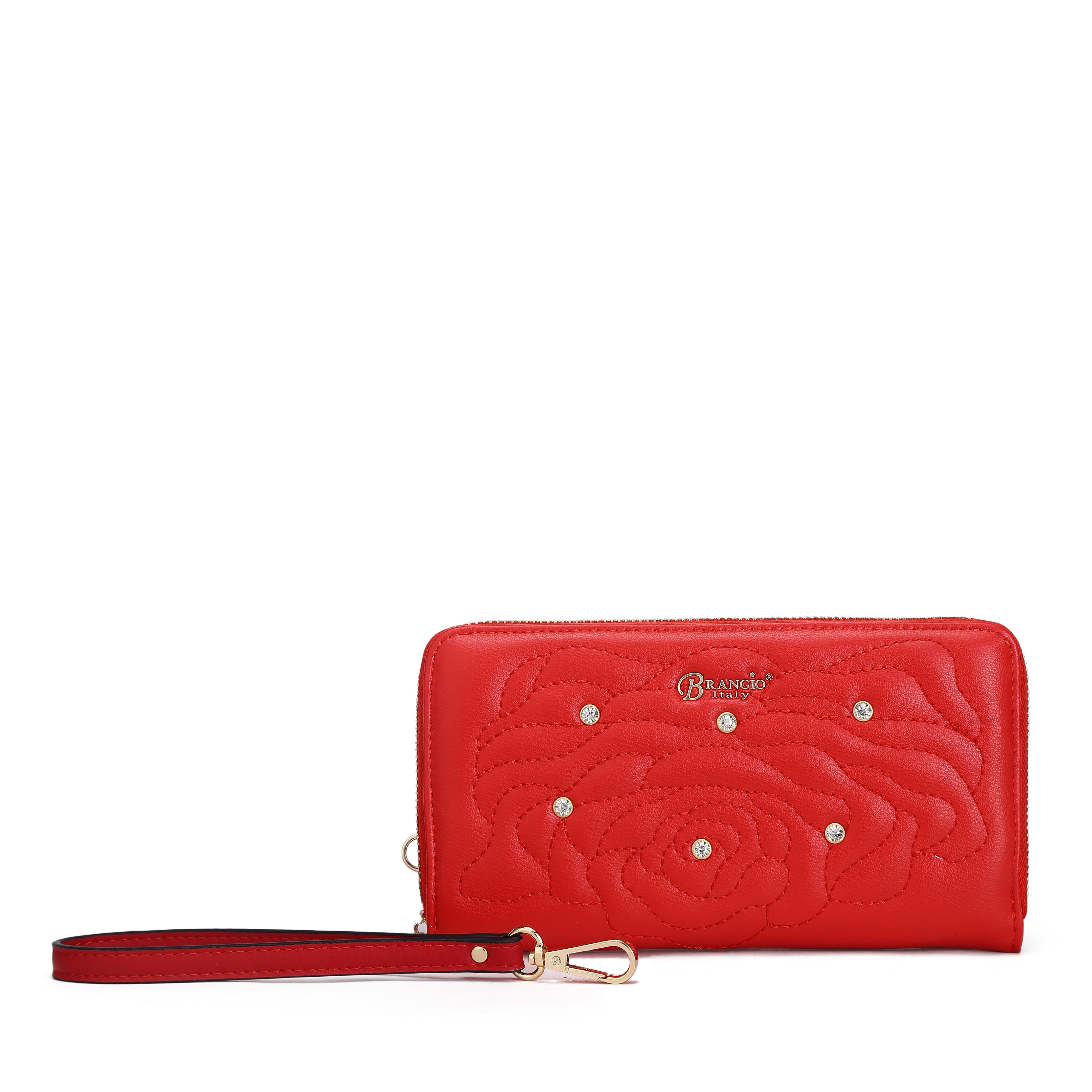 Rosette 3D Crystal Wristlet Wallet [ITEM#:RAW8568] - Brangio Italy Co.